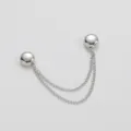 Silver magnetic pant clip clothing buckle double chain adjustable cuff fastener tool - 11mm / Silver