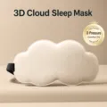 3D cloud sleep eye mask soft breathable shading blindfold for comfortable nap and travel rest. - Milky White