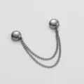 Magnetic pants cuff clip with double chain, no-sew trouser leg cinching tool for adjustable fit. - 11mm / Gunmetal