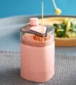 Press-type automatic transparent toothpick dispenser, convenient home kitchen container box. - Nordic Pink