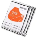 Manta de emergencia térmica impermeable de aluminio para camping, senderismo y supervivencia. - Manta de emergencia plateada de doble cara (130x210 cm)