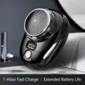 Portable mini electric shaver for men with digital display, fast charging and long battery life. - Color Boxed / SQ-026 Matte Black