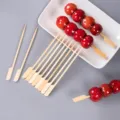 Disposable bamboo paddle skewers flat BBQ sticks for oden and fruit skewers smooth and safe - Square Teppo Skewers / 100 Pieces/Pack, 12cm