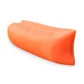 Outdoor inflatable lazy sofa air lounger portable single air bed for camping beach orange - Orange