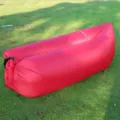 Outdoor inflatable air sofa lazy sleeping bag portable folding camping bed red color - Red