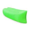 Green outdoor inflatable lazy sofa air lounger for camping park travel, portable air bed. - Green