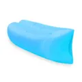 Outdoor Inflatable Lounger Air Sofa Portable Lazy Bed Single Light Blue Camping Beach - Blue
