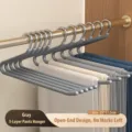 Stainless steel Z-shaped pants hanger, quiet grey multi-layer wardrobe storage rack, 1pc - Adult Forward Style / Quiet Grey