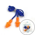 Tappi per le orecchie in silicone cordati per il sonno e la riduzione del rumore. - Busta richiudibile / Arancione