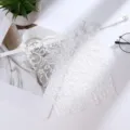 White lace modesty panel anti-peeping fake collar V-neck insert cover underwear - One Size / White
