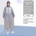 Waterproof EVA Raincoat Long Hooded Rain Poncho Portable Travel Rain Gear for Adults Unisex - Gray