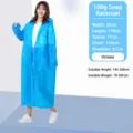 Adult long EVA raincoat waterproof hooded blue unisex lightweight portable rain coat. - Sky Blue