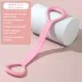 Banda di stretching dorsale in silicone rosa, impugnatura antiscivolo, attrezzo fitness yoga. - Rosa
