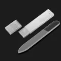 Set lima per unghie in vetro trasparente con custodia in plastica opaca per manicure. - Punta a punta / Imballaggio in scatola