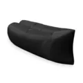 Black outdoor inflatable lazy sofa air lounger, portable folding air bed for park camping. - Black