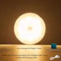 Rechargeable LED night light with motion sensor and warm light for bedroom, stairs, and hallway. - 80x25mm / Warm White