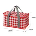 Rood-witte geruite geïsoleerde picknicktas met handige duurzame handvatten, 35x20x20cm. - Aluminiumfolie rood geruit