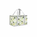 Grote opvouwbare picknicktas met dikke thermische isolatie en een mooi groen bladeren patroon - Aluminiumfolie met kleine blaadjes