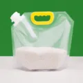 Transparent stand up spout pouch with handle for grain storage 5kg capacity resealable - 2.5kg Capacity