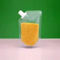 Transparent standing spout pouch for grains, 14x22cm clear plastic packaging bag SKU. - 500g Pack