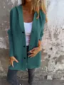 Stylish women solid color hooded jacket casual long sleeve button up outerwear for autumn. - 3XL / Malachite green