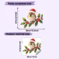 Detailed dimensions of Christmas bird wall sticker showing received and applied sizes - 25*28cm (HY-F995)