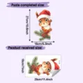 Detailed size specification for Christmas squirrel wall sticker showing received and finished dimensions - Full Transparent Multicolor (HY-F999) / 18*29CM