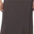 Women's high-waisted elastic midi skirt in dark gray, comfortable slim fit daily wear SKU variant. - S / Coffee
