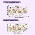 Dimensions of 3D white and gold flower wall stickers for home decoration size guide - Stereoscopic White Gold Flower (HY-H026) / 39*90CM