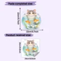 Detailed size information for cartoon cat in fishbowl wall sticker in cm and inches - Cat in Fish Tank (HY-M574) / 24*24cm