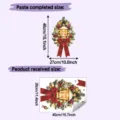 Size guide for Christmas lantern wreath wall sticker showing sheet and finished dimensions - UV Static Cling / 29x40cm (HY-F992)