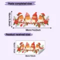 Christmas robin wall sticker size chart showing paste and product received dimensions - UV Static Cling / 18x38cm / Robin and Pine Branch Pattern