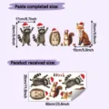 Christmas forest animal wall stickers with raccoon fox hedgehog and squirrel motifs - 30*60cm/HY-B262 UV Electrostatic