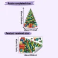 Detailed size specifications for colorful Christmas tree wall sticker and gift box layout - HY-E328 Transparent Multicolor / 40x60cm