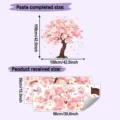 Dimensioni dettagliate dell'adesivo murale albero di ciliegio rosa e misura finale - Albero di Ciliegio (HY-L075) / 40x100cm (2 Pezzi)