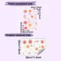 Size specifications for pink-orange floral wall stickers showing sheet and applied dimensions - Pink Orange Floral (HY-F940) / 20x30cm