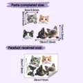 Size guide for cute cartoon cat wall decals showing 28x20cm sheet and applied sizes - Cartoon Peeking Cat / 20*28cm / Colorful