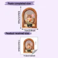 Dimensional guide for cartoon mouse wall sticker showing sheet and applied dimensions - Mouse With Bouquet Style (HY-S048) / 11.5x11.5cm