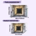 Detailed dimensions showing product received size versus paste completed size for wall sticker. - Rock Tunnel (HY-F900 107) / 35*52cm