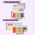 Dimensiones de adhesivos de lápices de colores con medidas final y de entrega - 30x60cm (HY-B240)