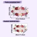 Detailed measurements for the floral rose bathroom wall decal sticker in two sizes - 20x29cm (HY-F907)