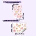 Detail of Morandi pink and orange floral wall stickers showing product and display dimensions - HY-F939 Style / 20x30cm / Pink Orange