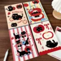 Leuk notitieboekje met zwarte kat en appel, A5 formaat, 100 vel, perfect voor dagboek. - Appel / A5