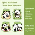 Leuke mini cartoon panda spiralen notitieboek set 4 stuks 90x90mm lege binnenpagina's zakblok - Panda