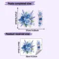 Size dimensions guide for blue rose and lavender self-adhesive floral wall sticker - Blue Rose And Lavender Style (HY-M562) / 30x39cm