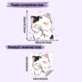 Detailed size specifications for cartoon cat wall sticker shown in centimeters and inches - Cat Sniffing Flower (HY-M570) / 24*24cm
