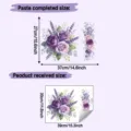 Dimensions of watercolor lavender rose wall sticker for home decoration - Purple Rose And Green Leaves Style (HY-M563) / 30x39cm