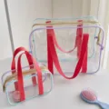 Juego de bolsa cosmética de PVC transparente gran capacidad bolso de playa impermeable organizador - Bolsa de Jalea Pequeña / 20x11x8cm / Transparente