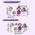 Detail view of Halloween witch wall sticker sizes for home and window decor. - 30*60cm/HY-B245