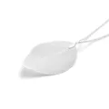 Elegant silver-toned natural leaf skeleton pendant long necklace for women with fine chain - Silver Necklace